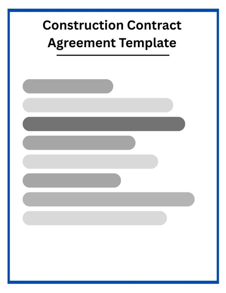Construction Contract Agreement Template fre download