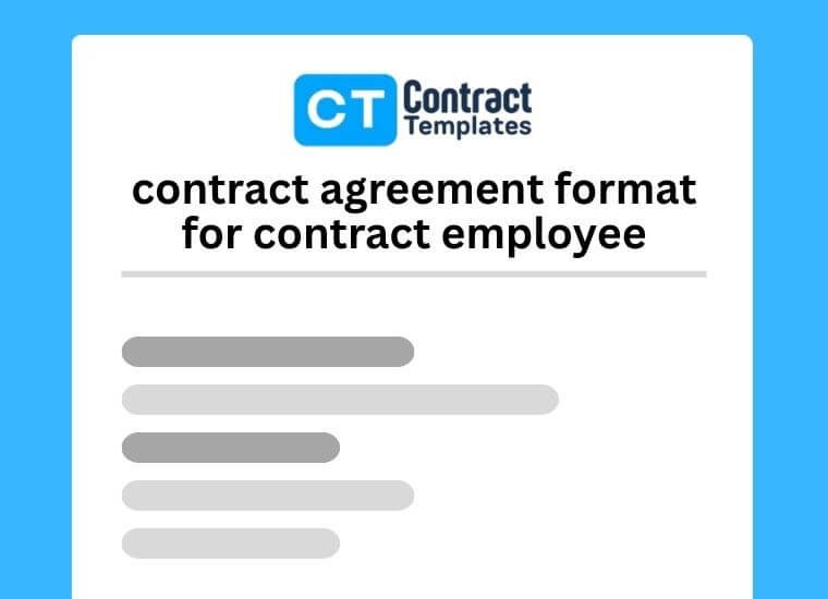 contract agreement format for contract employee